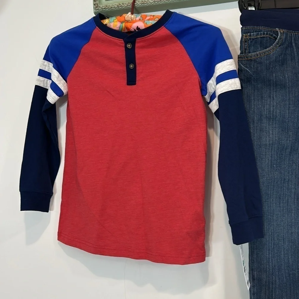 Brand new carters bundle boys winter fall long sleeve shirt and jeans size 8